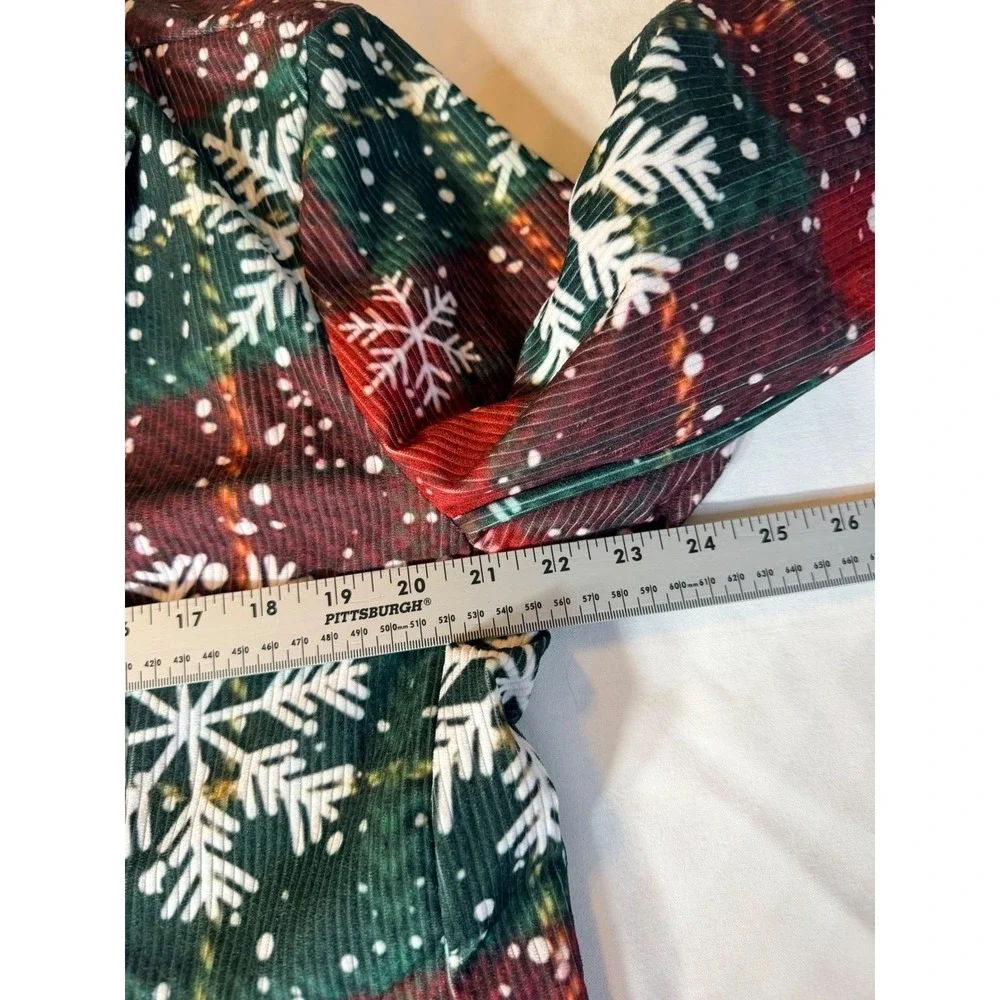 Mens Christmas Corduroy Blazer Jacket Red Green Plaid Snowflake Holiday 2XL